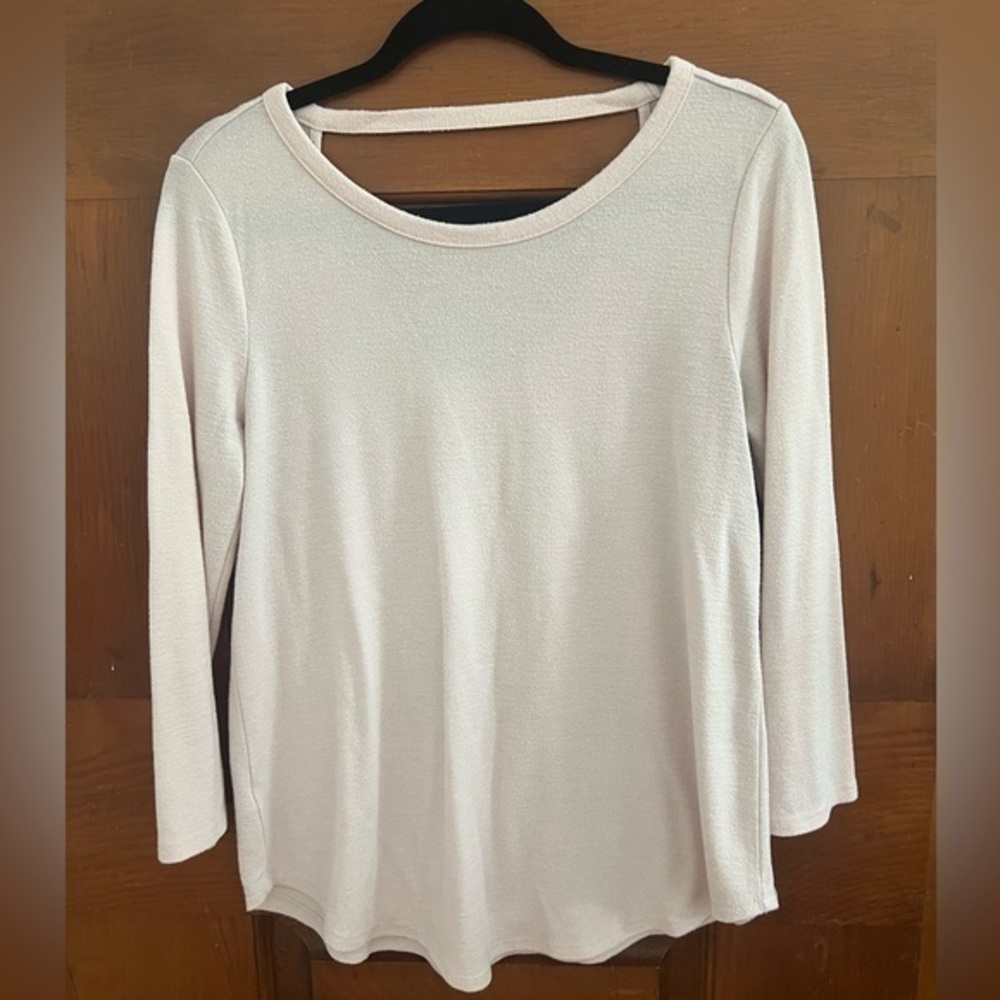 LOFT Ballet Pink Long Sleeve Swing Sweater Knit Top Small